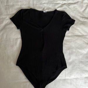 URBAN OUTFITTERS out from under black zip body suit - size M